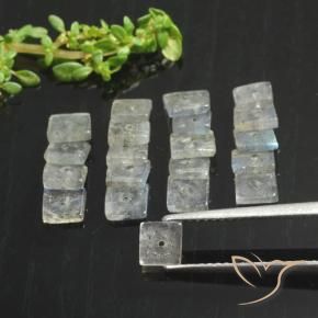 Gemme di Labradorite Multicolore naturale da 5.89 ct, Quadrato, Traslucido