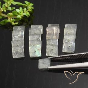 Gemme di Labradorite Multicolore naturale da 6.78 ct, Quadrato, Trasparente
