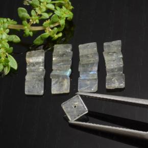 Gemme di Labradorite Multicolore naturale da 5.30 ct, Quadrato, Traslucido