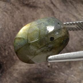 Labradorite naturale multicolore da 9,03 ct, taglio ovale, traslucido