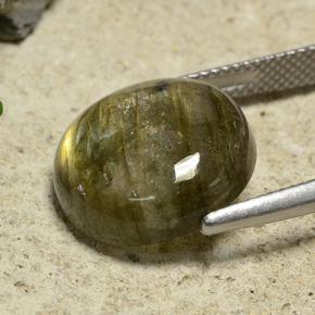 Labradorite naturale multicolore da 9,74 ct, taglio rotondo, traslucido