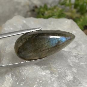 Labradorite naturale multicolore da 12,97 ct, taglio a pera, traslucido
