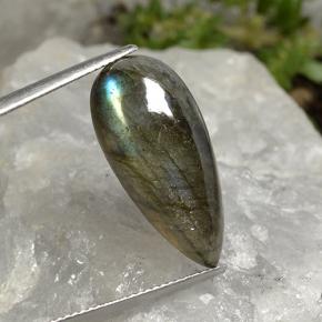 Labradorite naturale multicolore da 12,97 ct, taglio a pera, traslucido