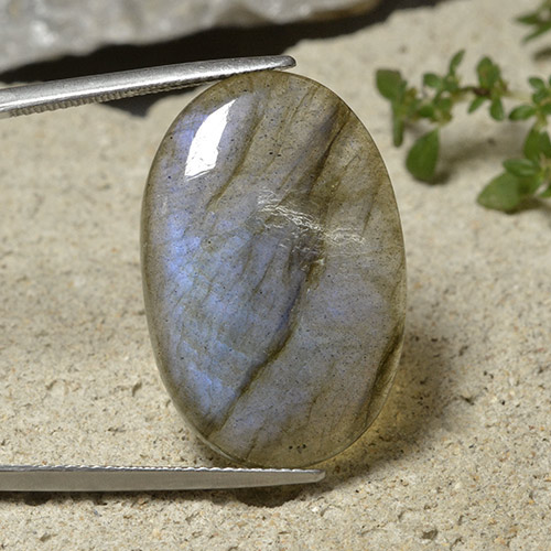 Labradorite Multicolore naturale da 19.67 ct, Taglio ovale, Traslucido