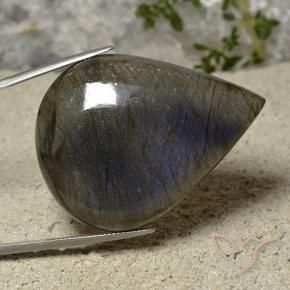 Labradorite Multicolore naturale da 94.23 ct, Forma a pera, Traslucido