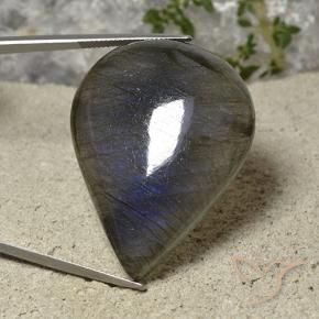 Labradorite Multicolore naturale da 94.23 ct, Forma a pera, Traslucido
