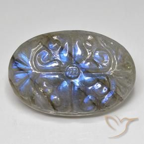 Labradorite Multicolore naturale da 35.54 ct, Ovale, Traslucido