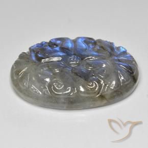 Labradorite Multicolore naturale da 35.54 ct, Ovale, Traslucido