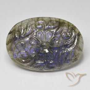 Labradorite Multicolore naturale da 27.04 ct, Ovale, Traslucido