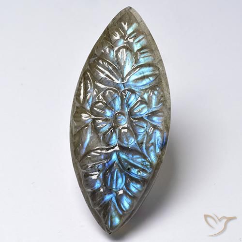 Labradorite Multicolore naturale da 23.59 ct, Taglio marquise, Traslucido