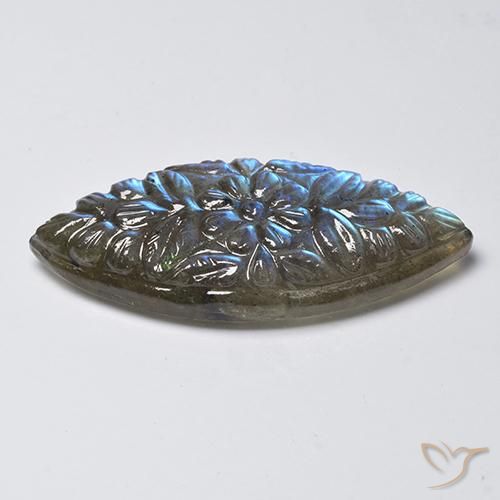 Labradorite Multicolore naturale da 23.59 ct, Taglio marquise, Traslucido