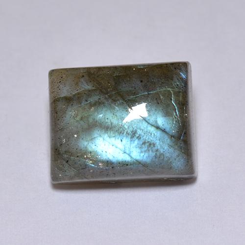 Labradorite naturale multicolore da 5,22 ct, baguette, traslucido