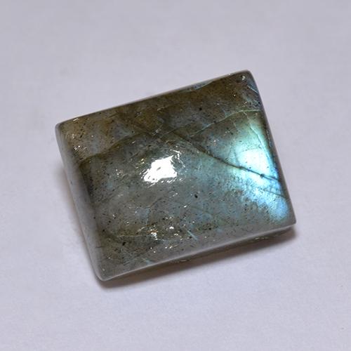 Labradorite naturale multicolore da 5,22 ct, baguette, traslucido