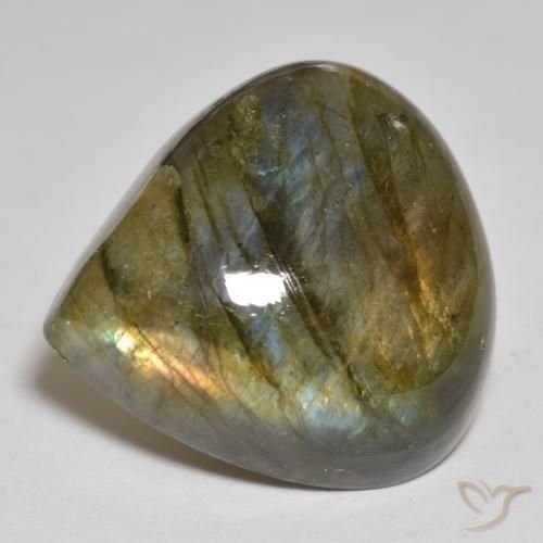 Labradorite Multicolore naturale da 28.38 ct, Forma a pera, Opaco