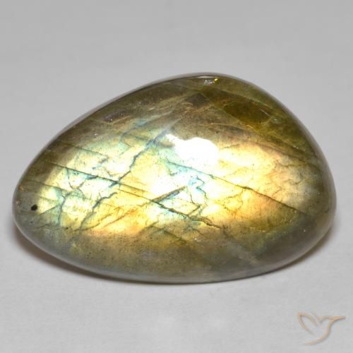 Labradorite naturale multicolore da 25,09 ct, forma fantasia, opaco