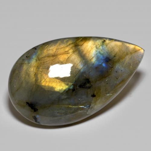Labradorite naturale multicolore da 45,68 ct, taglio a pera, opaco