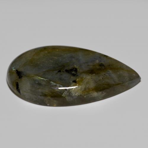 Labradorite naturale multicolore da 45,68 ct, taglio a pera, opaco