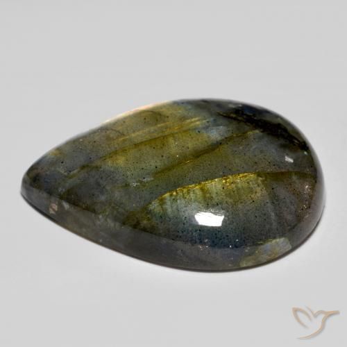 Labradorite Multicolore naturale da 39.55 ct, Forma a pera, Opaco