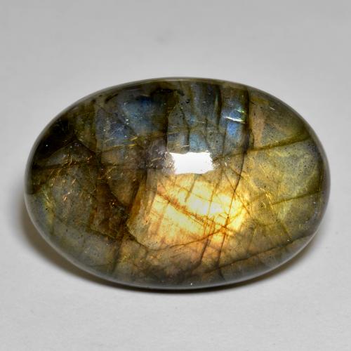 Labradorite Multicolore naturale da 23.56 ct, Taglio ovale, Opaco