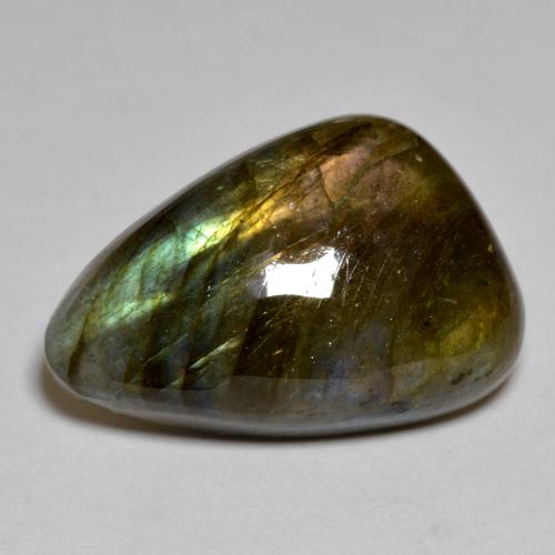 Labradorite naturale multicolore da 15,44 ct, forma fantasia, opaco