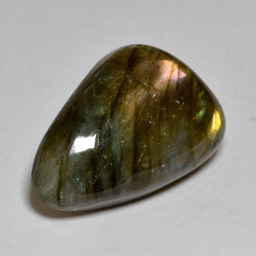 Labradorite naturale multicolore da 15,44 ct, forma fantasia, opaco
