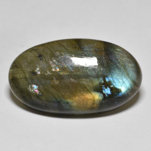 Labradorite Multicolore naturale da 32.48 ct, Taglio ovale, Traslucido