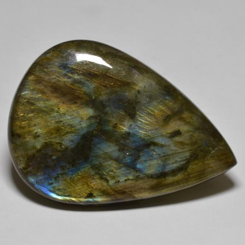 Labradorite Multicolore naturale da 66.57 ct, Forma a pera, Traslucido