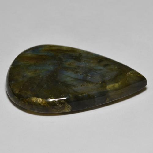 Labradorite Multicolore naturale da 66.57 ct, Forma a pera, Traslucido
