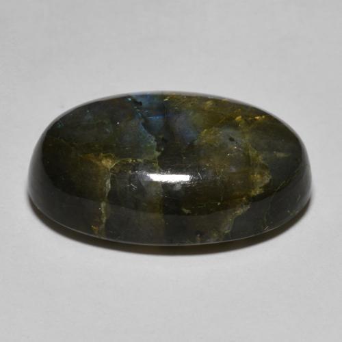 Labradorite naturale multicolore da 20,40 ct, taglio ovale, traslucido