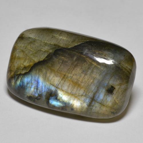 Labradorite naturale multicolore da 26,00 ct, taglio a cuscino, traslucido