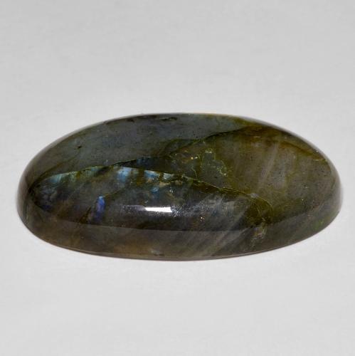 Labradorite naturale multicolore da 24,23 ct, taglio ovale, opaco