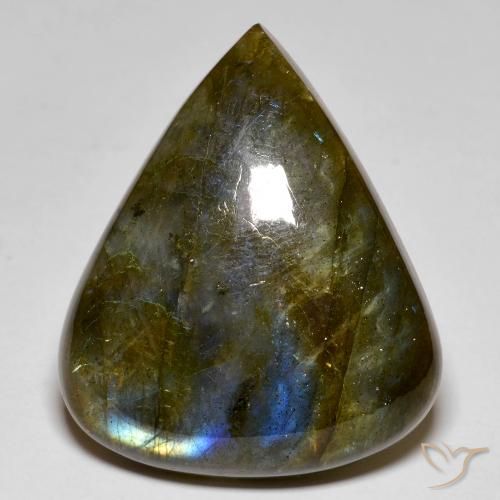Labradorite Multicolore naturale da 40.89 ct, Forma a pera, Opaco