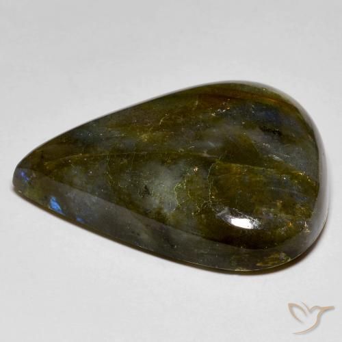Labradorite Multicolore naturale da 40.89 ct, Forma a pera, Opaco