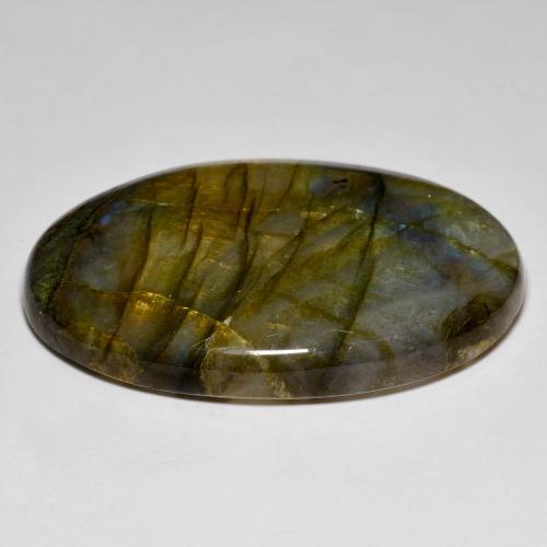 Labradorite naturale multicolore da 93,87 ct, taglio ovale, opaco