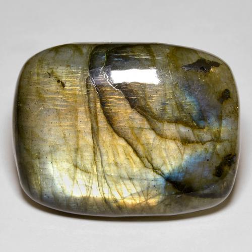 Labradorite naturale multicolore da 52,60 ct, taglio a cuscino, opaco