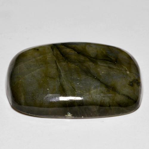 Labradorite naturale multicolore da 52,60 ct, taglio a cuscino, opaco