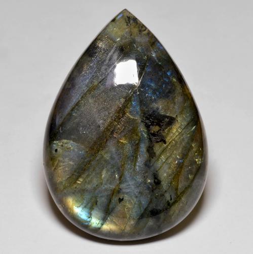 Labradorite Multicolore naturale da 78.89 ct, Forma a pera, Opaco