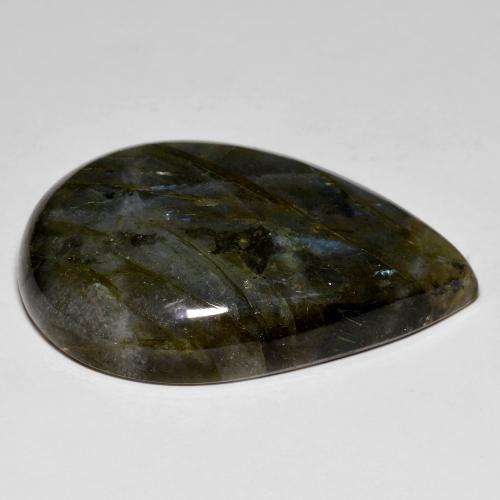 Labradorite Multicolore naturale da 78.89 ct, Forma a pera, Opaco