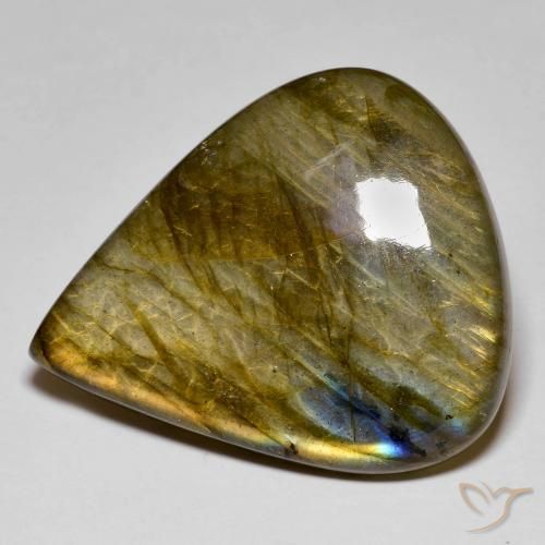 50.39ct Naturale Multicolore Labradorite, Forma a pera, Opaco