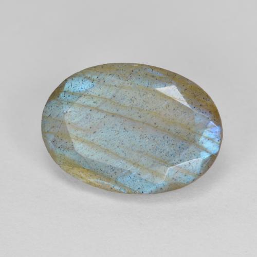 Labradorite naturale multicolore da 5,30 ct, taglio ovale, traslucido