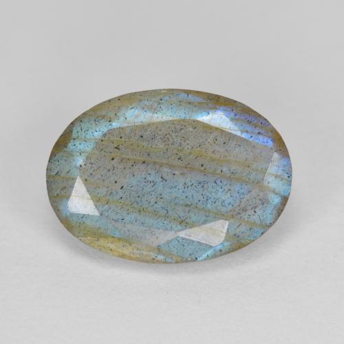 Labradorite naturale multicolore da 5,30 ct, taglio ovale, traslucido