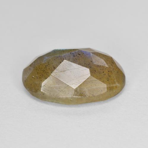 Labradorite naturale multicolore da 5,30 ct, taglio ovale, traslucido