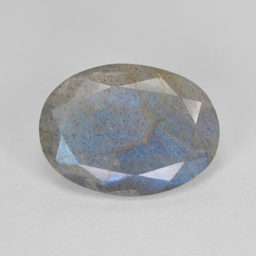 Labradorite naturale multicolore da 4,45 ct, taglio ovale, traslucido
