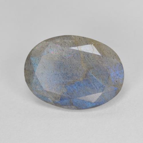Labradorite naturale multicolore da 4,45 ct, taglio ovale, traslucido