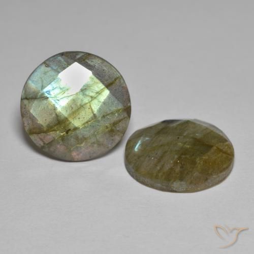 Gemme di Labradorite Multicolore naturale da 11.65 ct, Rotondo, Traslucido