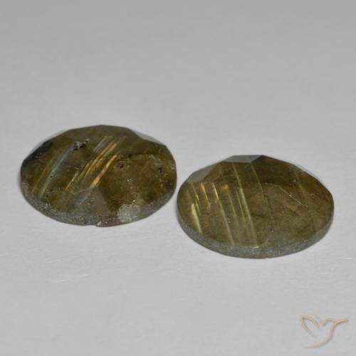 Gemme di Labradorite Multicolore naturale da 12.07 ct, Rotondo, Traslucido