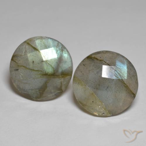 13.65ctw Naturale Multicolore Labradorite, Rotondo, Traslucido
