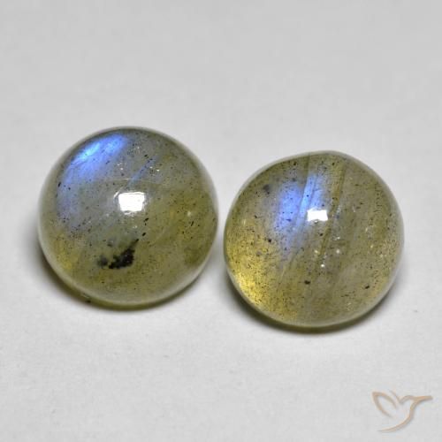 4.45ctw Naturale Multicolore Labradorite, Rotondo, Traslucido