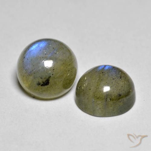 Gemme di Labradorite Multicolore naturale da 4.45 ct, Rotondo, Traslucido