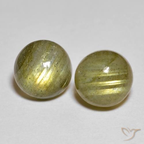 3.32ctw Naturale Multicolore Labradorite, Rotondo, Traslucido